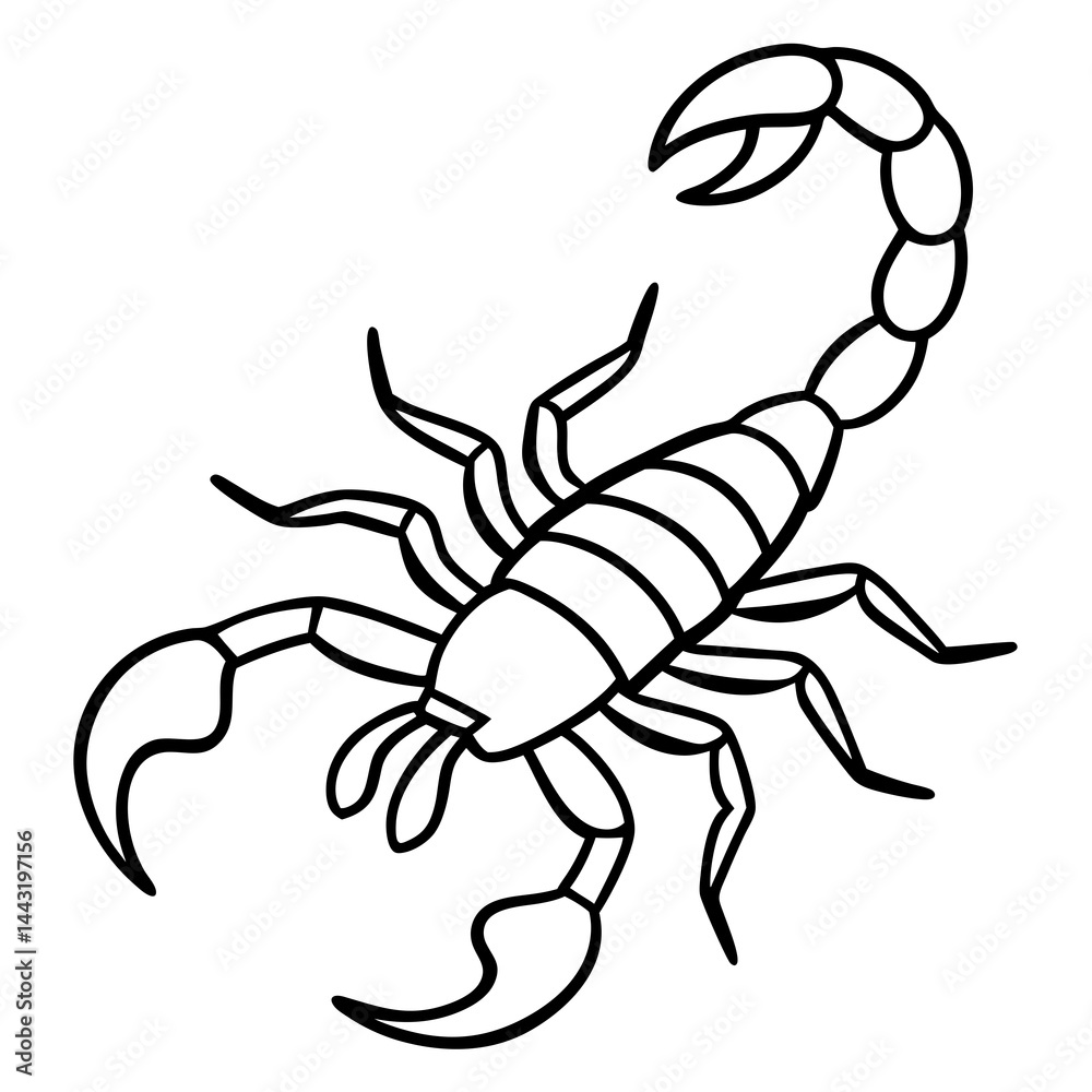 Fototapeta premium Minimalist Scorpion One-Line Vector Art