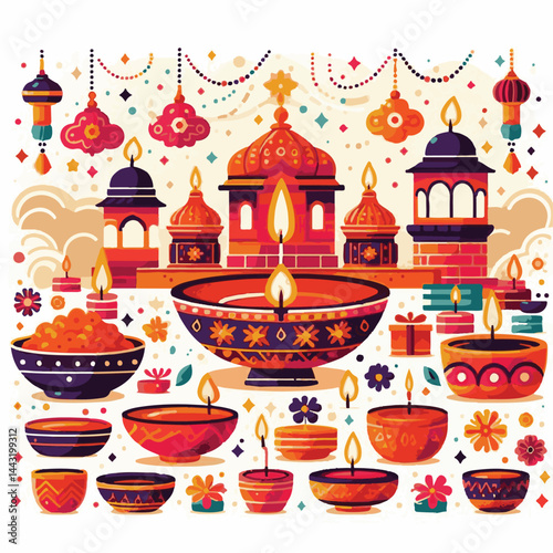 deepavali, background, indian, holiday, happy, festival, diya, deepawali, religion, culture, hindu, lamp, diwali, decoration, traditional, celebration, hinduism, banner, india, light, illustration, ab