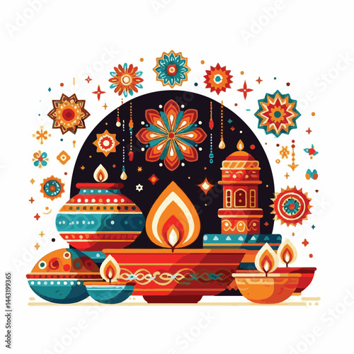 deepavali, background, indian, holiday, happy, festival, diya, deepawali, religion, culture, hindu, lamp, diwali, decoration, traditional, celebration, hinduism, banner, india, light, illustration, ab