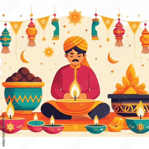 deepavali, background, indian, holiday, happy, festival, diya, deepawali, religion, culture, hindu, lamp, diwali, decoration, traditional, celebration, hinduism, banner, india, light, illustration, ab