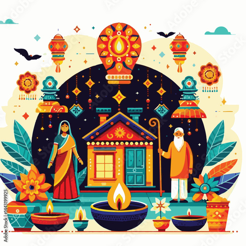 deepavali, background, indian, holiday, happy, festival, diya, deepawali, religion, culture, hindu, lamp, diwali, decoration, traditional, celebration, hinduism, banner, india, light, illustration, ab