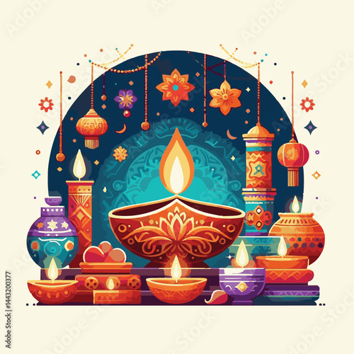 deepavali, background, indian, holiday, happy, festival, diya, deepawali, religion, culture, hindu, lamp, diwali, decoration, traditional, celebration, hinduism, banner, india, light, illustration, ab
