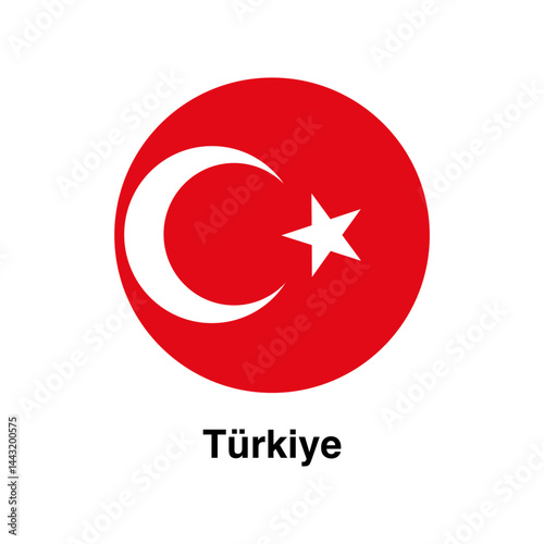Türkiye flag vector isolated on transparent background