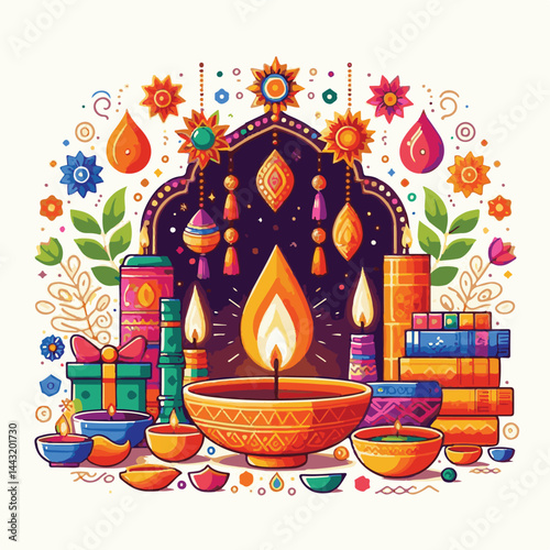 deepavali, background, indian, holiday, happy, festival, diya, deepawali, religion, culture, hindu, lamp, diwali, decoration, traditional, celebration, hinduism, banner, india, light, illustration, ab