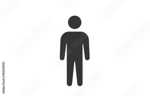 Simple Standing Person Icon in Monochrome Style