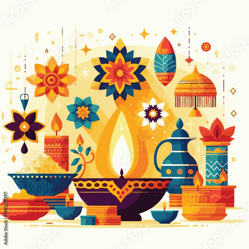 deepavali, background, indian, holiday, happy, festival, diya, deepawali, religion, culture, hindu, lamp, diwali, decoration, traditional, celebration, hinduism, banner, india, light, illustration, ab