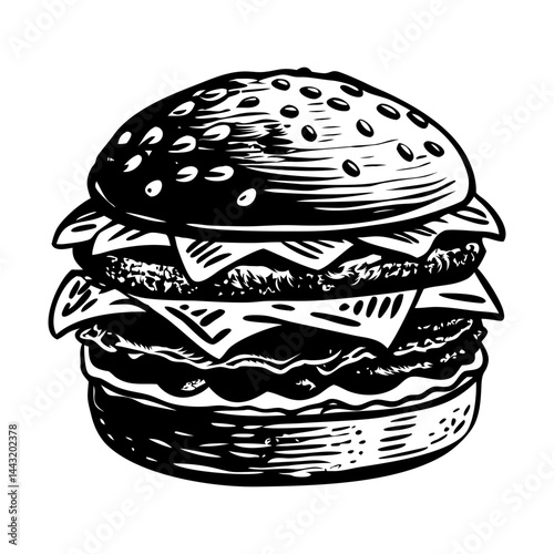 A sketchy style illustration of a burge