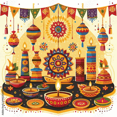 deepavali, background, indian, holiday, happy, festival, diya, deepawali, religion, culture, hindu, lamp, diwali, decoration, traditional, celebration, hinduism, banner, india, light, illustration, ab