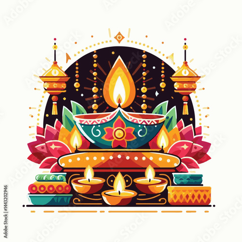 deepavali, background, indian, holiday, happy, festival, diya, deepawali, religion, culture, hindu, lamp, diwali, decoration, traditional, celebration, hinduism, banner, india, light, illustration, ab