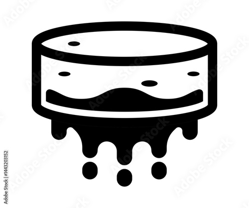 Extracting Fresh Coffee Using A White Paper Filter Icon.