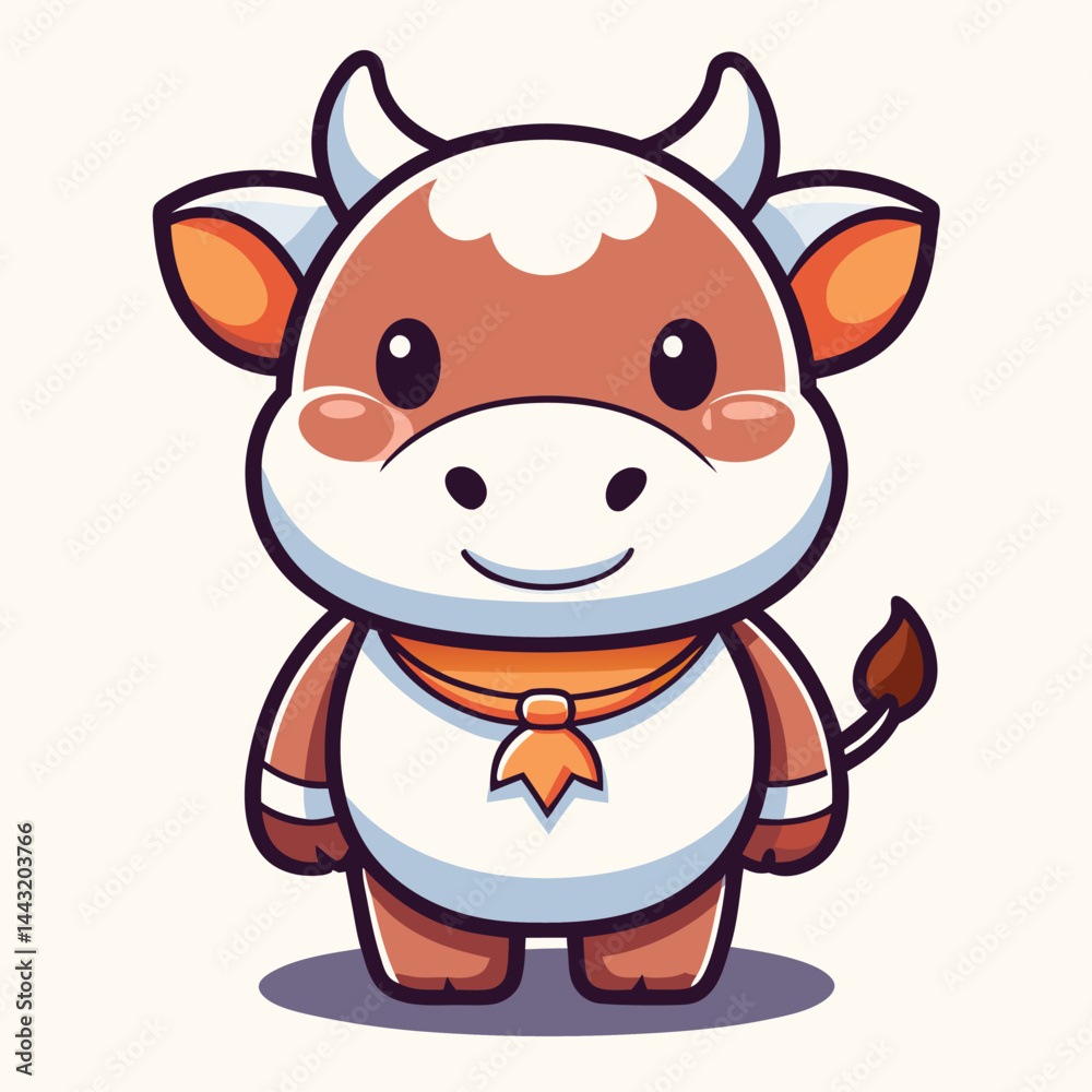Cute cartoon cow with a bow tie Cute cartoon cow with a bow tie