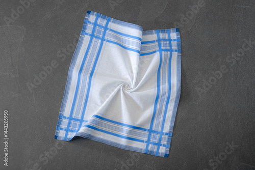 Obraz na płótnie Blue vintage stripped handkerchief for men. w salonie