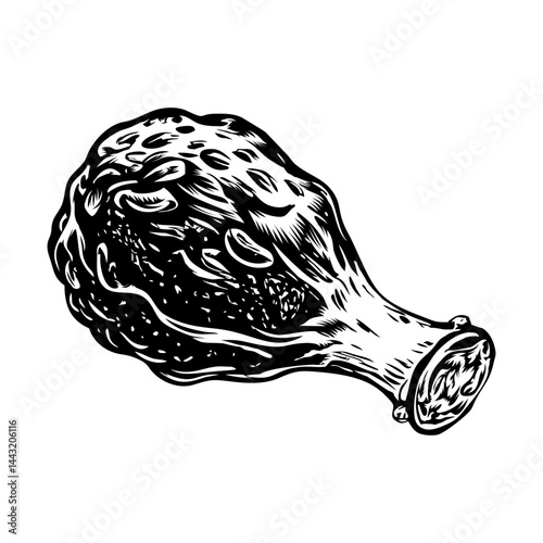 A hand drawn illustration of fried chicken