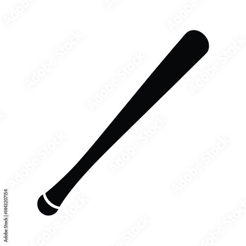 Black baseball bat isolated on white background