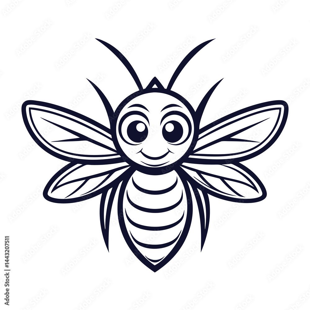 Obraz premium Cute bee outline drawing