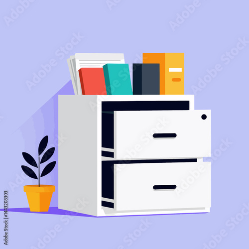Organized_Office_File_Cabinet_with_Documents_and_Plant_Stylish_Workspace_Storage_Solutions_for_Papers_Books_and_Office_Supplies_Modern_Home_Office_Design