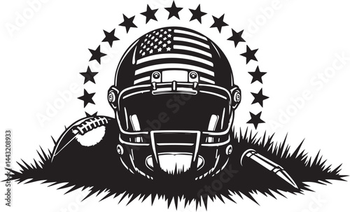  American Football Helmet Stars vector