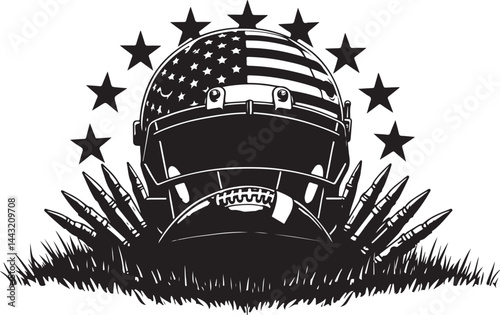 American Football Helmet Stars vector
