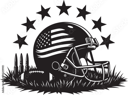  American Football Helmet Stars vector