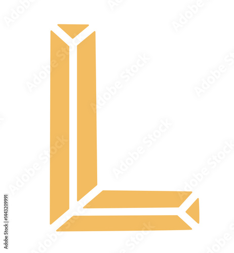 vector illustration of a geometric gem stone letter L