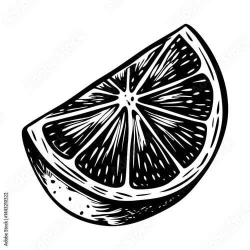 A sketchy style illustration of lemon slice
