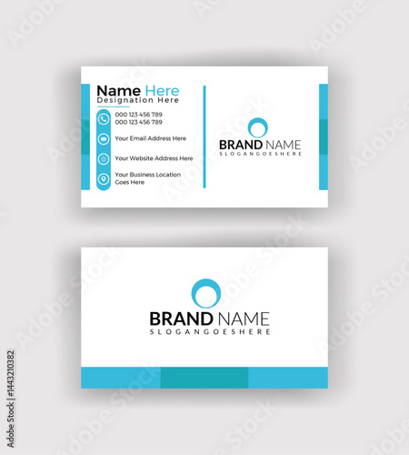 Geometric layout business card template featuring structured shapes and modern design, suitable for creative professionals, agencies, and personal branding.