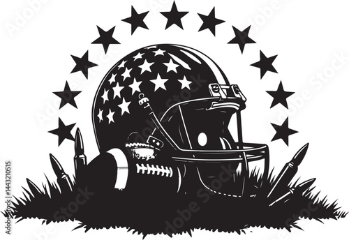  American Football Helmet Stars vector