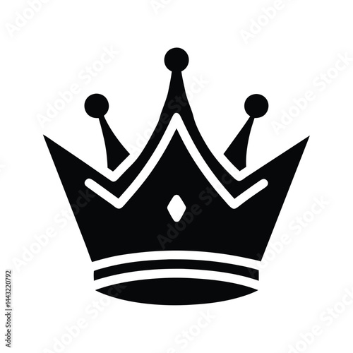 crown emblem stencil icon silhouette vector illustration