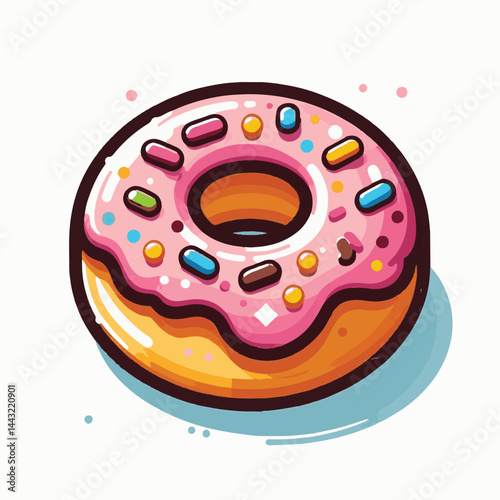 dessert, bakery, sweet, food, donut, snack, pastry, sugar, delicious, icing, breakfast, doughnut, tasty, glazed, chocolate, isolated, round, cake, sprinkles, donuts, cream, eat, pink, colorful, candy,