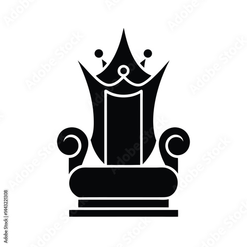 elegant throne stencil icon silhouette vector illustration