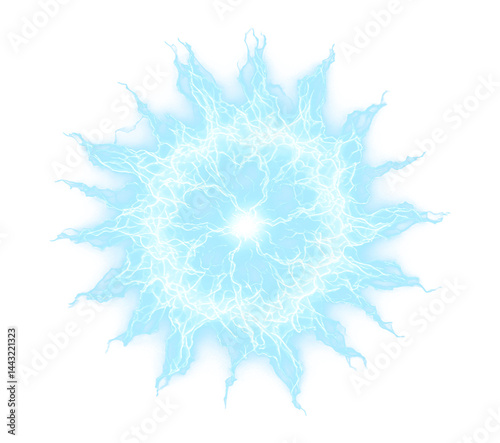 Icy Blue Energy Burst Field isolated on a transparent background