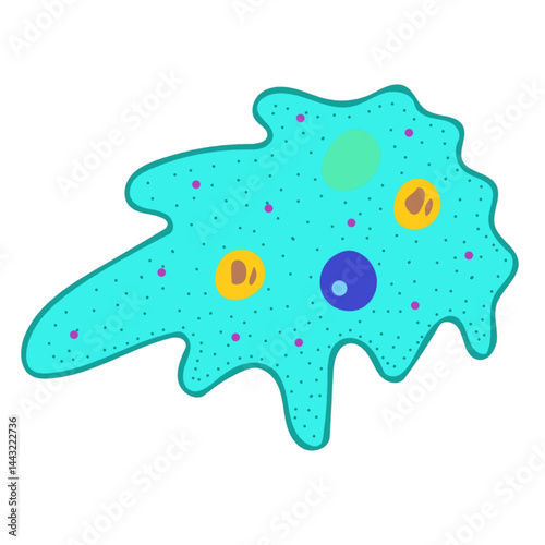 amoeba isolated on white background microorganism microbiology science illustration