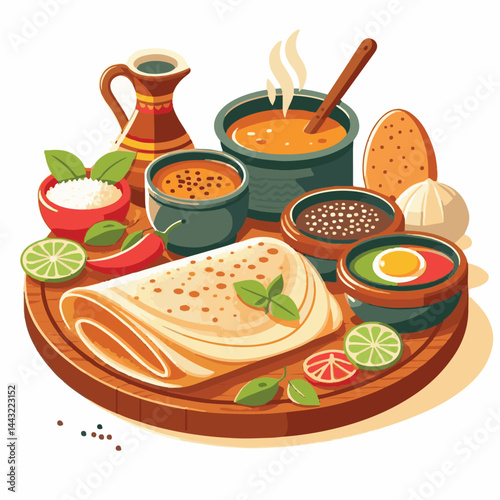 food, chutney, indian, meal, traditional, restaurant, delicious, dosa, healthy, asian, breakfast, sambar, cuisine, sambhar, masala dosa, india, spicy, vegetarian, plate, masala, kerala, curry, served,