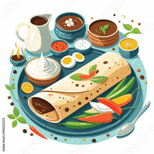 food, chutney, indian, meal, traditional, restaurant, delicious, dosa, healthy, asian, breakfast, sambar, cuisine, sambhar, masala dosa, india, spicy, vegetarian, plate, masala, kerala, curry, served,
