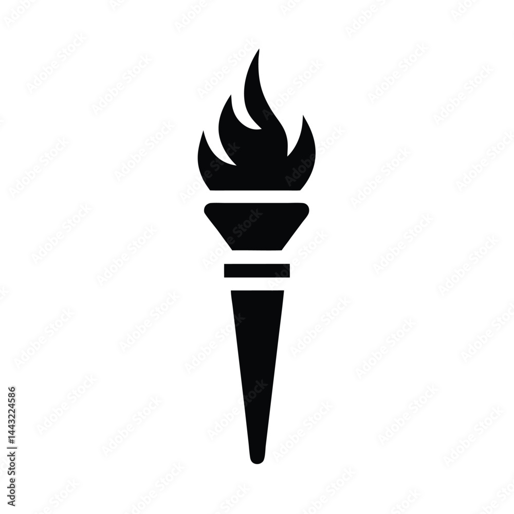torch stencil icon silhouette vector illustration torch stencil icon silhouette vector illustration