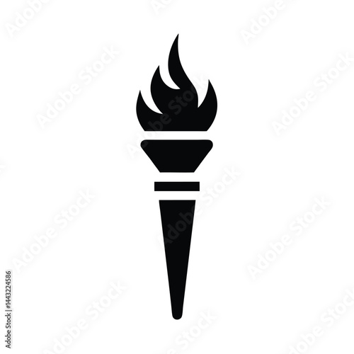 torch stencil icon silhouette vector illustration