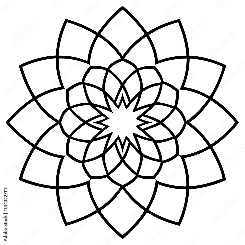 Obraz premium Minimalist Mandala Line Drawing