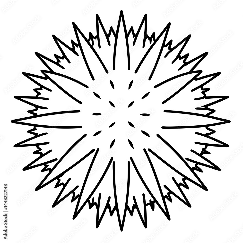 Single-Line Sea Urchin Vector Design Single-Line Sea Urchin Vector Design