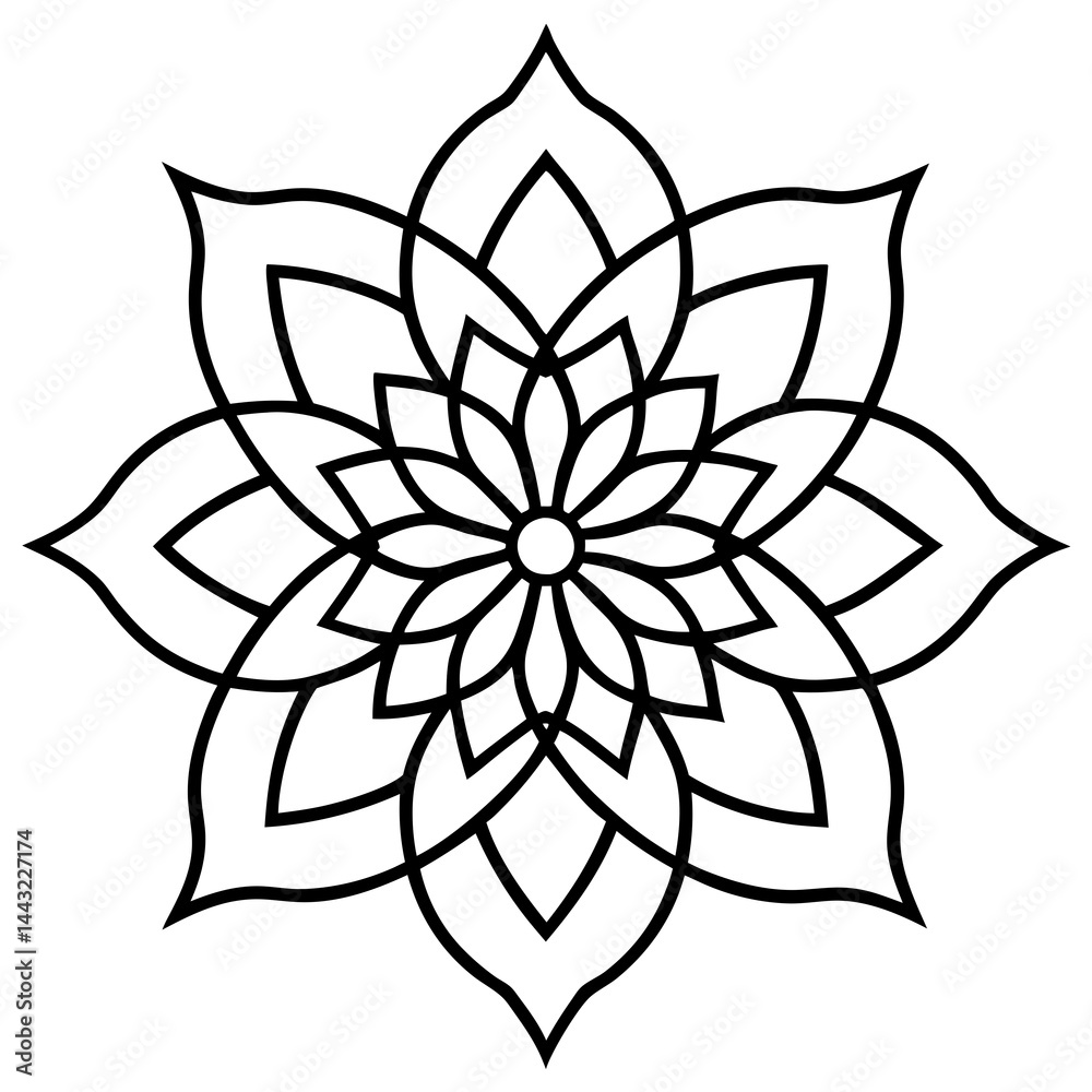 Obraz premium Minimalist Mandala Line Drawing