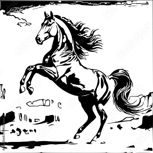 black horse vector illustration