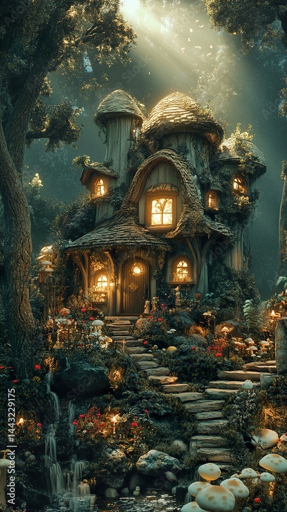 Fototapeta premium Enchanted Woodland Cottage