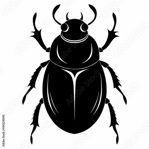 Simple Dung Beetle Outline Vector Design