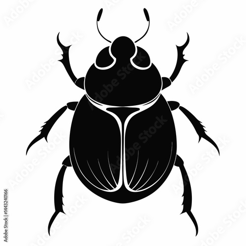 Simple Dung Beetle Outline Vector Design