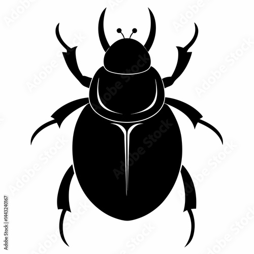 Simple Dung Beetle Outline Vector Design