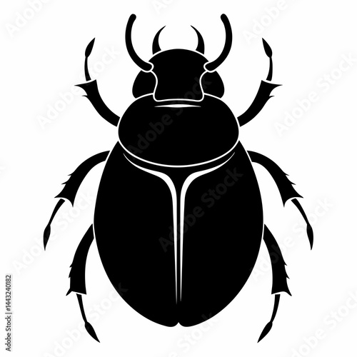 Simple Dung Beetle Outline Vector Design
