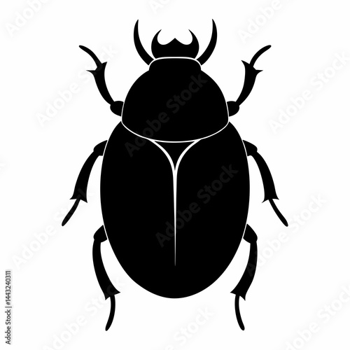 Simple Dung Beetle Outline Vector Design