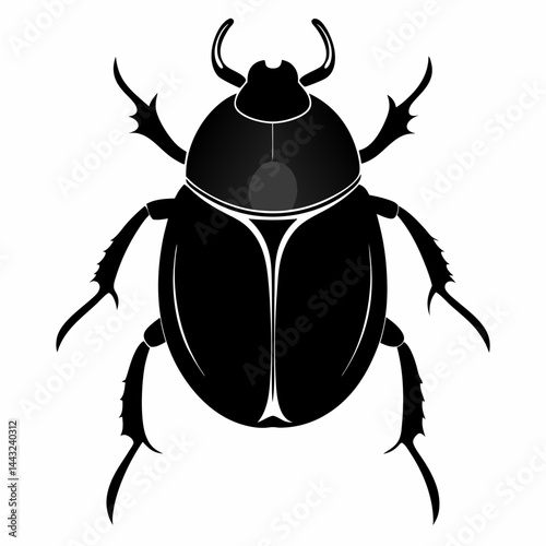 Simple Dung Beetle Outline Vector Design
