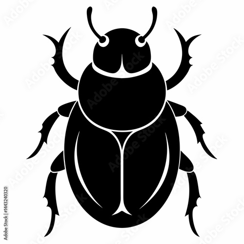 Simple Dung Beetle Outline Vector Design