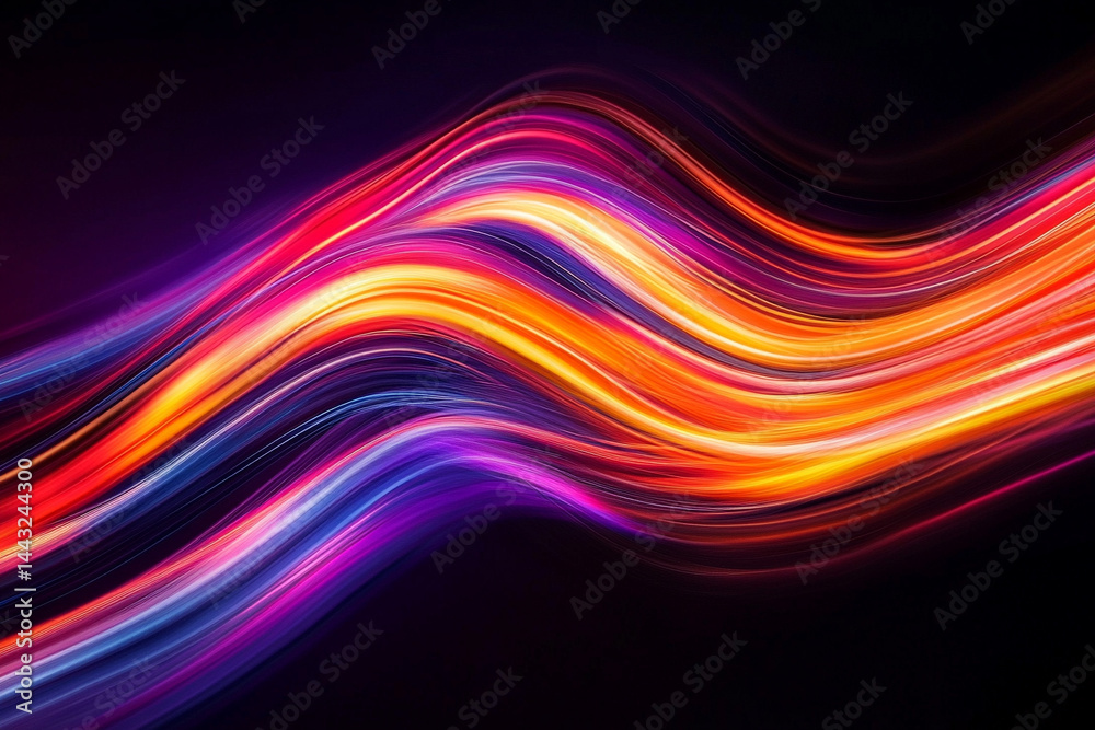 Fototapeta premium Abstract Colorful Wave Background Vibrant Swirling Lines of Light