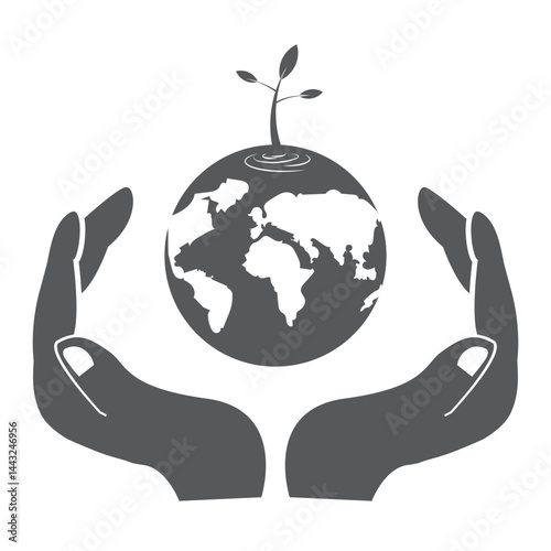 Earth held in hands symbolizing care for the environment